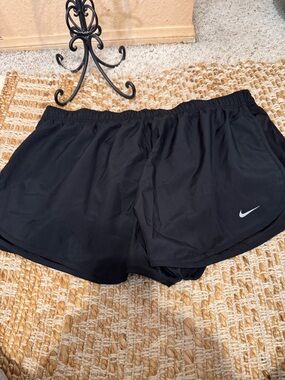 Nike Black Women's Athletic Running Shorts with Silver Swoosh